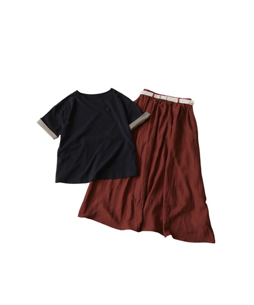 antiqua(アンティカ)の「コーデセット レディース Tシャツ スカート(Tシャツ/カットソー・レディース・ホワイト/ブラック/ダークグレー/ネイビー・ONESIZE)」の20枚目の写真