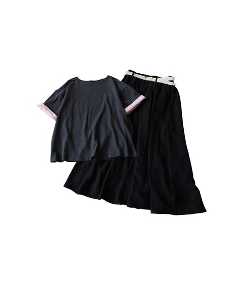 antiqua(アンティカ)の「コーデセット レディース Tシャツ スカート(Tシャツ/カットソー・レディース・ホワイト/ブラック/ダークグレー/ネイビー・ONESIZE)」の21枚目の写真
