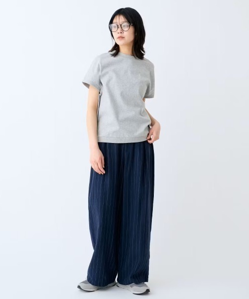 THREE FIFTY STANDARD(スリーフィフティースタンダード)の「THREE FIFTY STANDARD 汗じみ軽減機能付き切り替えデザインTシャツ(Tシャツ/カットソー・レディース・ベージュ/チャコールグレー/杢グレー・M/L/LL)」の7枚目の写真