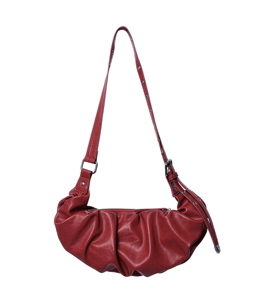 FLAREUP(フレアアップ)の「Draped Leather Bag (FL-745_Red)(ショルダーバッグ・レディース・レッド・OS)」の1枚目の写真