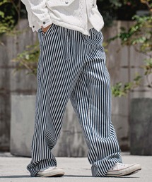 CAMBIO（カンビオ）の「mp15207-Vintage Hickory Belted Wide Pants ベルト付きワイドパンツ(MIU-262-008)（デニムパンツ）」