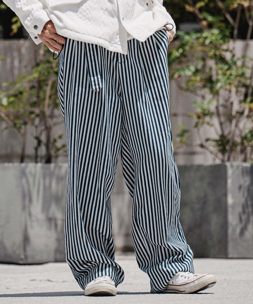 CAMBIO(カンビオ)の「mp15207-Vintage Hickory Belted Wide Pants ベルト付きワイドパンツ(MIU-262-008)(デニムパンツ・メンズ・ネイビー/ネイビー系・S/M/L)」の14枚目の写真