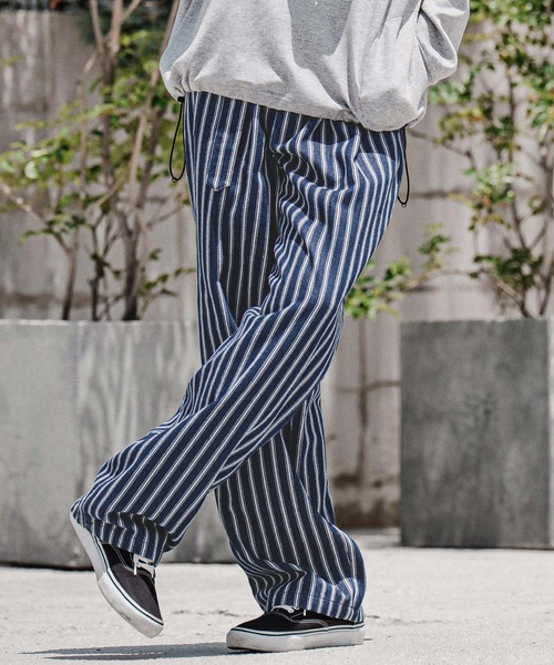 CAMBIO(カンビオ)の「mp15207-Vintage Hickory Belted Wide Pants ベルト付きワイドパンツ(MIU-262-008)(デニムパンツ・メンズ・ネイビー/ネイビー系・S/M/L)」の19枚目の写真