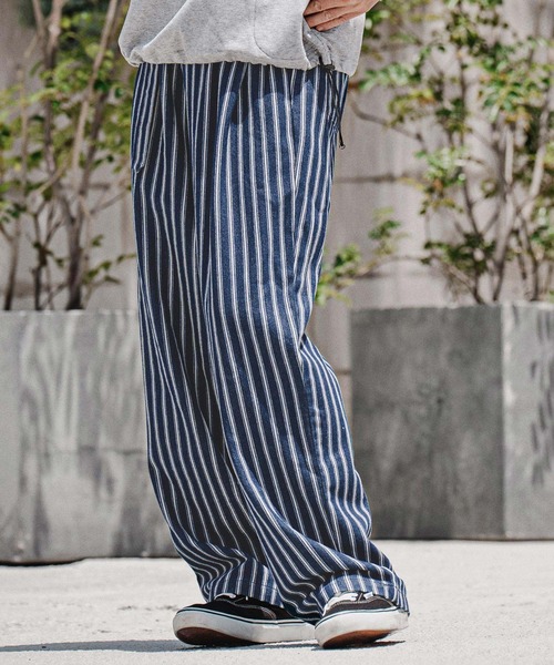 CAMBIO(カンビオ)の「mp15207-Vintage Hickory Belted Wide Pants ベルト付きワイドパンツ(MIU-262-008)(デニムパンツ・メンズ・ネイビー/ネイビー系・S/M/L)」の20枚目の写真
