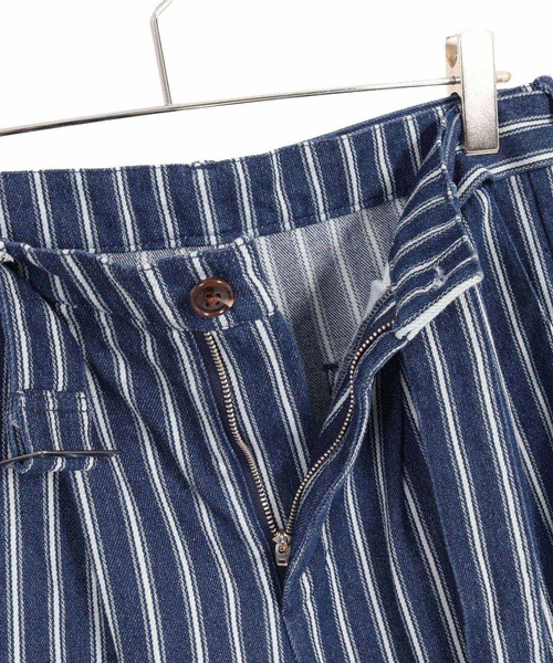 CAMBIO(カンビオ)の「mp15207-Vintage Hickory Belted Wide Pants ベルト付きワイドパンツ(MIU-262-008)(デニムパンツ・メンズ・ネイビー/ネイビー系・S/M/L)」の7枚目の写真