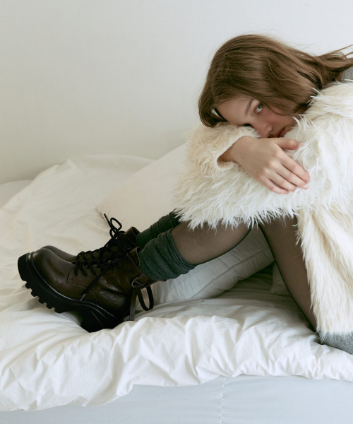 APIED MARCHE(アピエド マルシェ)の「Ligne Walker Boots 牛革ワーカーブーツ -PM3022 (2色)(ブーツ・レディース・ブラック/ダークブラウン・23cm/23.5cm/24.5cm/24cm/25cm)」の7枚目の写真