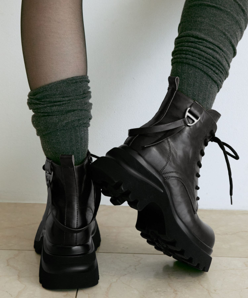 APIED MARCHE(アピエド マルシェ)の「Ligne Walker Boots 牛革ワーカーブーツ -PM3022 (2色)(ブーツ・レディース・ブラック/ダークブラウン・23cm/23.5cm/24.5cm/24cm/25cm)」の8枚目の写真
