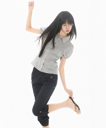 MIRECO（ミレコ）の「MINI CHECK SHIRRING SHIRT TURQUOISE（シャツ/ブラウス）」