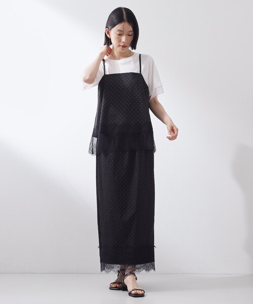 THE SHOP TK (ザ ショップ ティーケー )の「【セットアップ可】ドット柄 レース切替キャミソール(タンクトップ・レディース・ブラック系/アイボリー系・13/12)」の21枚目の写真