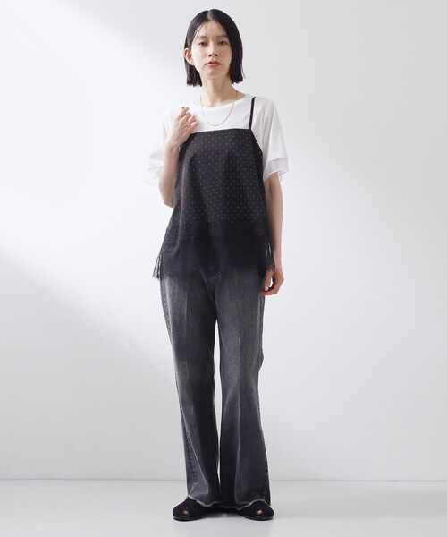 THE SHOP TK (ザ ショップ ティーケー )の「【セットアップ可】ドット柄 レース切替キャミソール(タンクトップ・レディース・ブラック系/アイボリー系・13/12)」の22枚目の写真