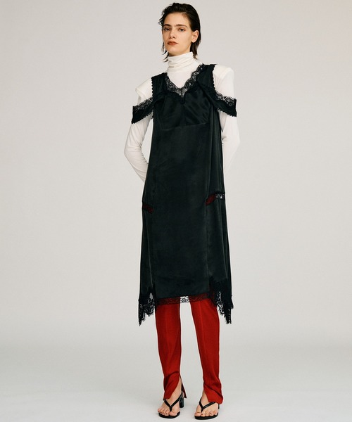 PRANK PROJECT(プランクプロジェクト)の「【2026Autumn Pre-Order】ドロップヘムランジェリードレス / Drop Hem Lingerie Dress(ワンピース・レディース・ブラック/イエロー・FREE)」の2枚目の写真