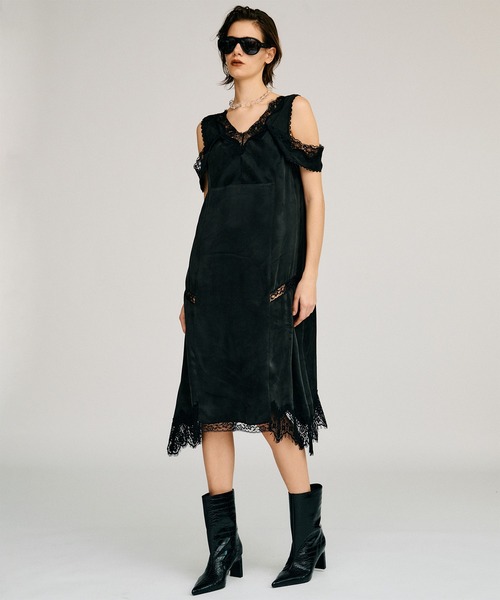 PRANK PROJECT(プランクプロジェクト)の「【2026Autumn Pre-Order】ドロップヘムランジェリードレス / Drop Hem Lingerie Dress(ワンピース・レディース・ブラック/イエロー・FREE)」の9枚目の写真