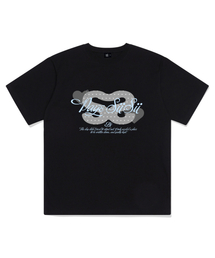 シシコラージュプリンティング半袖Tシャツブラック