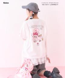 LOVETOXIC（ラブトキシック）の「【ESTHER BUNNY】【綿100%】袖レースレイヤードTシャツ（Tシャツ/カットソー）」