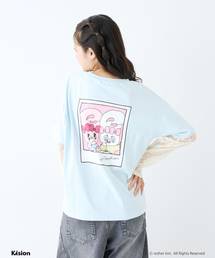 LOVETOXIC（ラブトキシック）の「【ESTHER BUNNY】【綿100%】袖レースレイヤードTシャツ（Tシャツ/カットソー）」