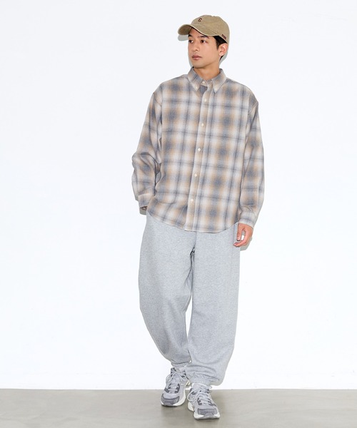 coca（coca）（コカ）の「リユースポリエステルチェック長袖シャツ（シャツ/ブラウス・メンズ・グリーン/ブラック/ベージュ/ネイビー・L/M/XL）」の14枚目の写真