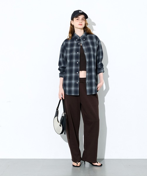 coca（coca）（コカ）の「リユースポリエステルチェック長袖シャツ（シャツ/ブラウス・メンズ・グリーン/ブラック/ベージュ/ネイビー・L/M/XL）」の21枚目の写真