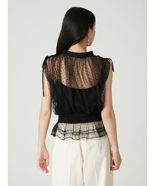 FRAY I.D(フレイアイディー)の「2wayチュールドッキングカットソー(Tシャツ/カットソー・レディース・アイボリー/ライトブルー/ブラック・F)」の16枚目の写真