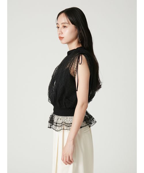 FRAY I.D(フレイアイディー)の「2wayチュールドッキングカットソー(Tシャツ/カットソー・レディース・アイボリー/ライトブルー/ブラック・F)」の17枚目の写真