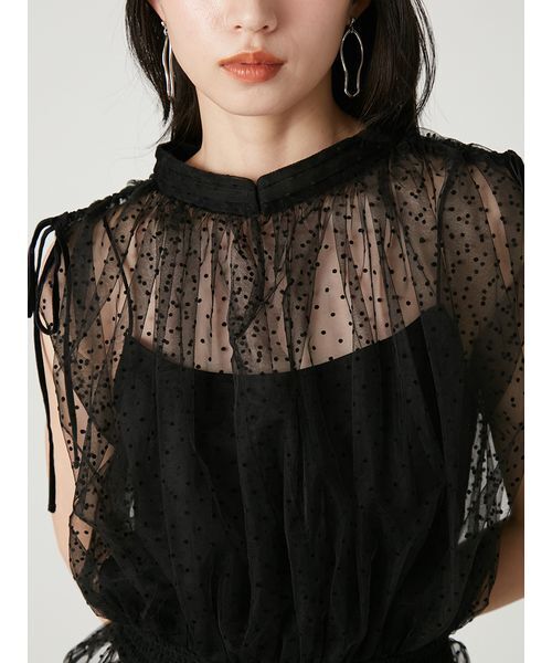 FRAY I.D(フレイアイディー)の「2wayチュールドッキングカットソー(Tシャツ/カットソー・レディース・アイボリー/ライトブルー/ブラック・F)」の18枚目の写真