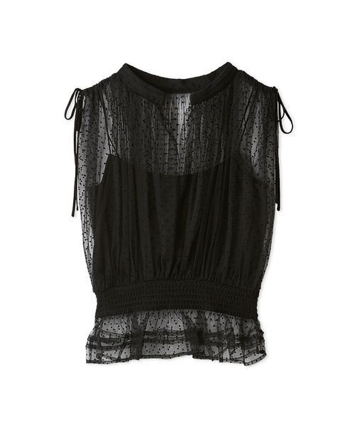 FRAY I.D(フレイアイディー)の「2wayチュールドッキングカットソー(Tシャツ/カットソー・レディース・アイボリー/ライトブルー/ブラック・F)」の5枚目の写真