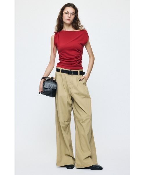 MOUSSY(マウジー)の「MILITARY WIDE LONG パンツ(その他パンツ・レディース・ベージュ/ブラウン/グリーン系その他2・2/1)」の5枚目の写真