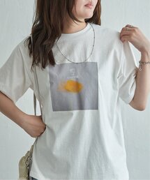 【接触冷感/UVカット】天竺フラワープリントTシャツ