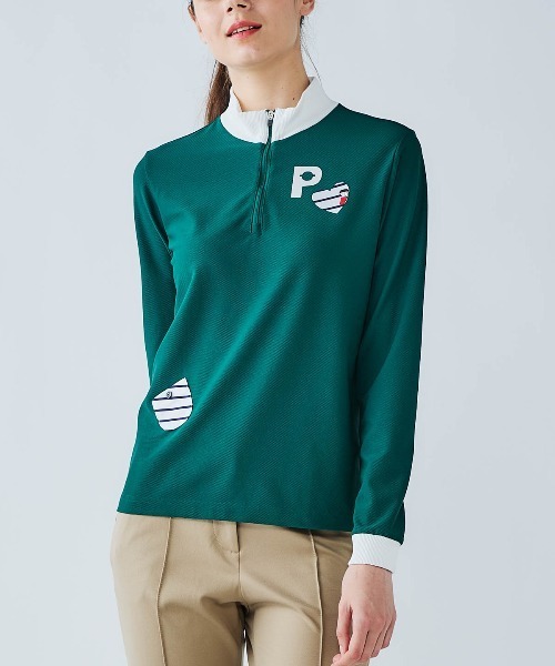 Picone CLUB(ピッコーネクラブ)の「配色ハーフジッププルオーバー(その他トップス・レディース・グリーン/ネイビー/ホワイト・13号/11号/9号)」の14枚目の写真