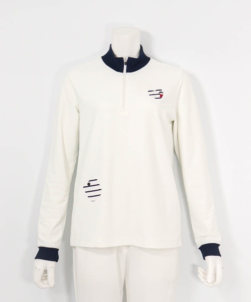 Picone CLUB(ピッコーネクラブ)の「配色ハーフジッププルオーバー(その他トップス・レディース・グリーン/ネイビー/ホワイト・13号/11号/9号)」の4枚目の写真