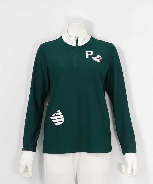 Picone CLUB(ピッコーネクラブ)の「配色ハーフジッププルオーバー(その他トップス・レディース・グリーン/ネイビー/ホワイト・13号/11号/9号)」の6枚目の写真