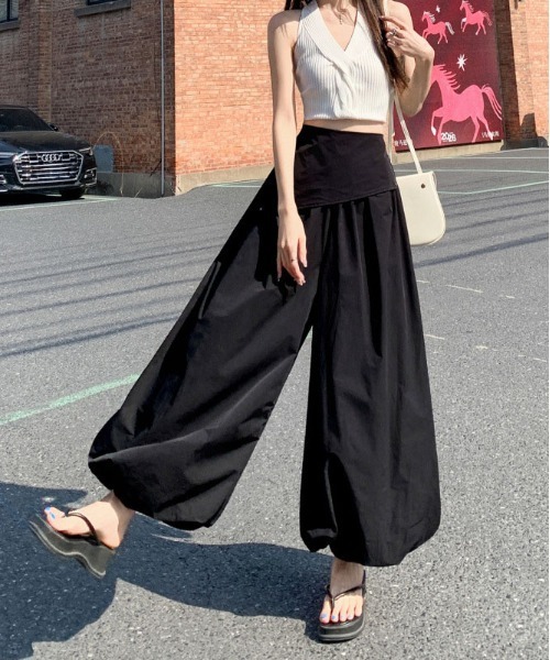 &soiree(アンドソワレ)の「ウエストレイヤードバルーンワイドパンツ(その他パンツ・レディース・ブラック/グレー/ホワイト・SMALL/MEDIUM/LARGE/X-LARGE)」の4枚目の写真