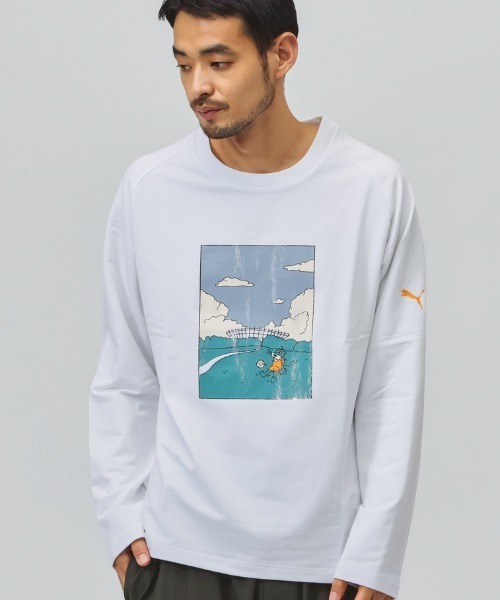 PUMA(プーマ)の「プーマ PUMA ESS ELEVATED MX ベビーテリー LS Tシャツ(Tシャツ/カットソー・メンズ・ホワイト/ブラック・S/M/L/LL)」の1枚目の写真