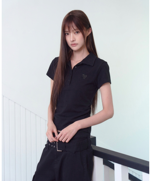 THE GREEN LAB（ザグリーンラボ）の「サイドシャーリングカラー半袖Tシャツ[メランジグレー]（ポロシャツ・レディース・その他・FREE）」の13枚目の写真
