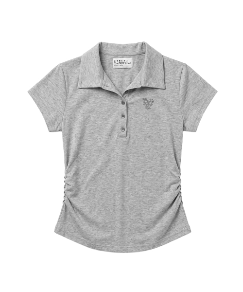THE GREEN LAB（ザグリーンラボ）の「サイドシャーリングカラー半袖Tシャツ[メランジグレー]（ポロシャツ・レディース・その他・FREE）」の14枚目の写真