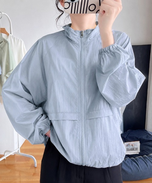 Miniministore(ミニミニストア)の「シアーパーカー羽織りジップアップブルゾン(カーディガン/ボレロ・レディース・ライトブルー/ピンク/アイボリー・FREE)」の3枚目の写真