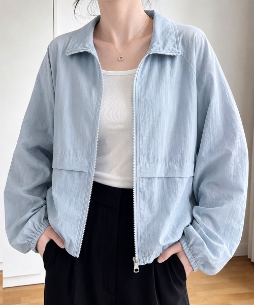 Miniministore(ミニミニストア)の「シアーパーカー羽織りジップアップブルゾン(カーディガン/ボレロ・レディース・ライトブルー/ピンク/アイボリー・FREE)」の15枚目の写真