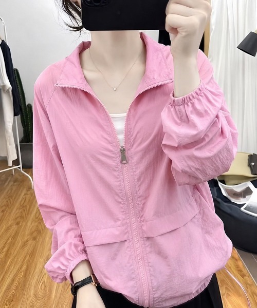 Miniministore(ミニミニストア)の「シアーパーカー羽織りジップアップブルゾン(カーディガン/ボレロ・レディース・ライトブルー/ピンク/アイボリー・FREE)」の16枚目の写真