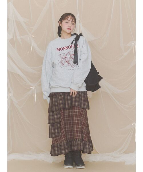 merry jenny(メリージェニー)の「イレギュラーチェックキャミワンピース(ワンピース・レディース・ボルドー/ブラック・FREE)」の6枚目の写真