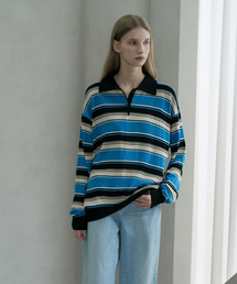 Wool Striped Collar Knit (black)