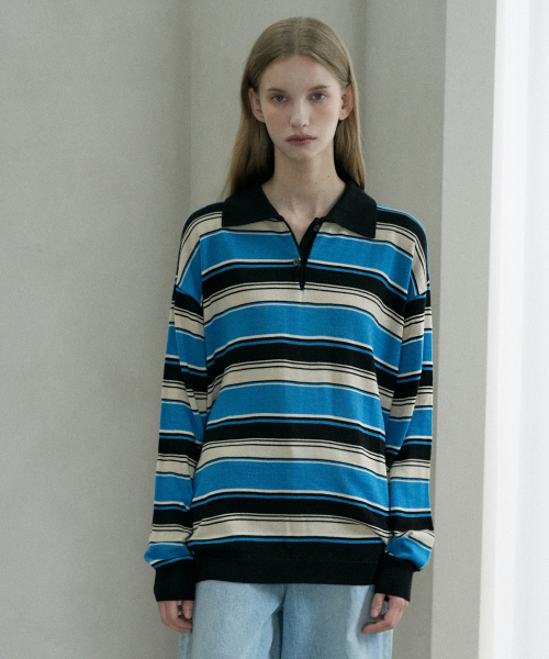 VLETI（ブレッティ）の「Wool Striped Collar Knit (black)（ニット/セーター・レディース・ブラック・FREE）」の2枚目の写真