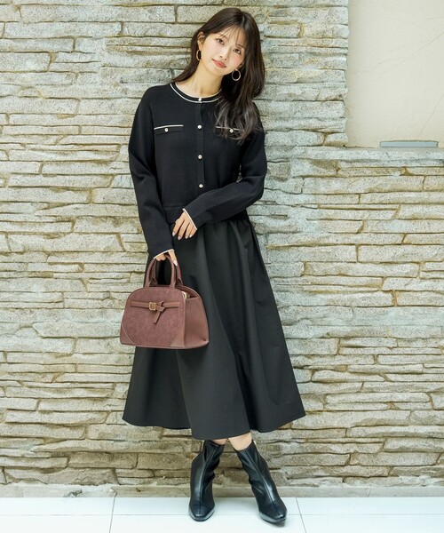 ANY SIS(エニィスィス)の「ドッキングニット ワンピース(ワンピース・レディース・ネイビー系/ブラック系・X-SMALL)」の1枚目の写真
