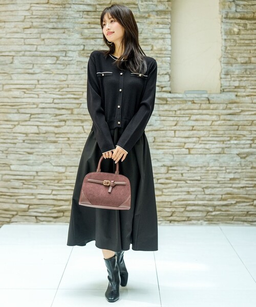 ANY SIS(エニィスィス)の「ドッキングニット ワンピース(ワンピース・レディース・ネイビー系/ブラック系・X-SMALL)」の3枚目の写真