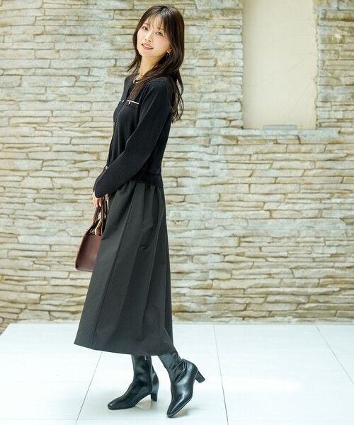 ANY SIS(エニィスィス)の「ドッキングニット ワンピース(ワンピース・レディース・ネイビー系/ブラック系・X-SMALL)」の4枚目の写真