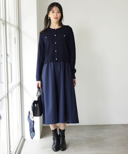 ANY SIS(エニィスィス)の「ドッキングニット ワンピース(ワンピース・レディース・ネイビー系/ブラック系・X-SMALL)」の9枚目の写真