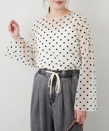 【2set】チュールドットプルオーバー+キャミ