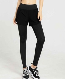 ヨガウェア ショートパンツ付きレギンス
