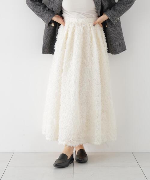 PROPORTION BODY DRESSING(プロポーションボディドレッシング)の「チュール刺繍フレアスカート / 1216220008(スカート・レディース・ホワイト系その他/ブラック・P/S/MEDIUM)」の2枚目の写真