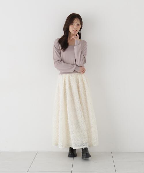 PROPORTION BODY DRESSING(プロポーションボディドレッシング)の「チュール刺繍フレアスカート / 1216220008(スカート・レディース・ホワイト系その他/ブラック・P/S/MEDIUM)」の18枚目の写真
