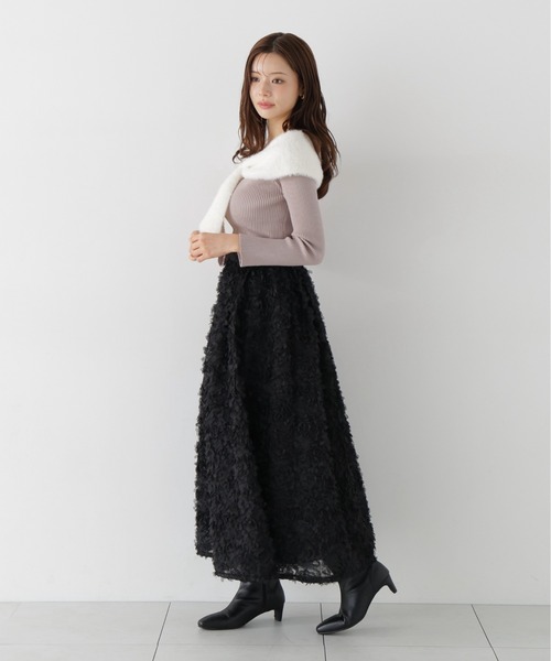 PROPORTION BODY DRESSING(プロポーションボディドレッシング)の「チュール刺繍フレアスカート / 1216220008(スカート・レディース・ホワイト系その他/ブラック・P/S/MEDIUM)」の14枚目の写真