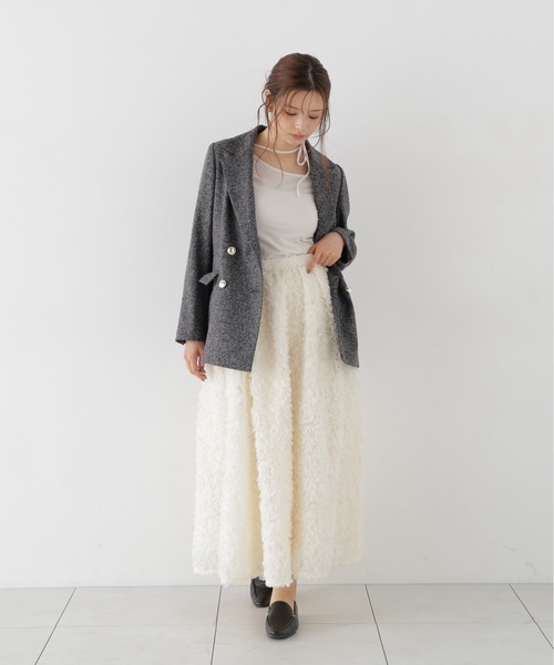 PROPORTION BODY DRESSING(プロポーションボディドレッシング)の「チュール刺繍フレアスカート / 1216220008(スカート・レディース・ホワイト系その他/ブラック・P/S/MEDIUM)」の3枚目の写真
